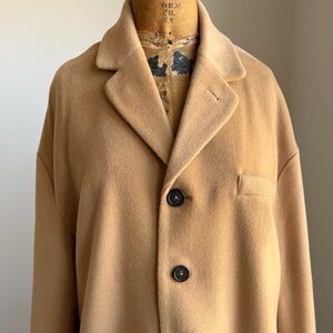 Women's Camel Pea Coat with Button Front New with tags